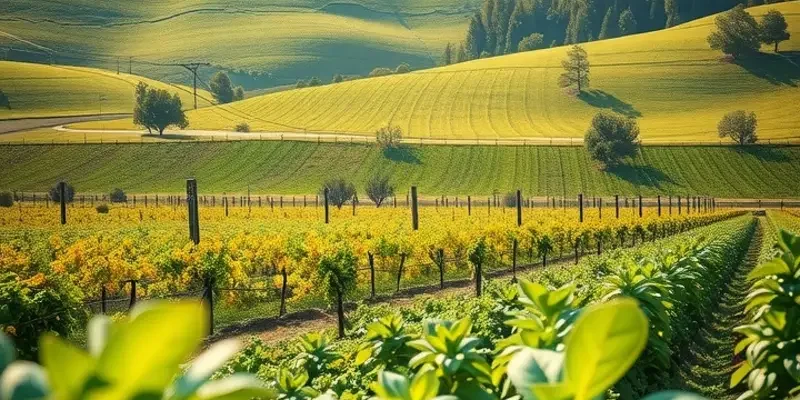 A serene orchard showcasing an abundance of organically grown fruits and vegetables.