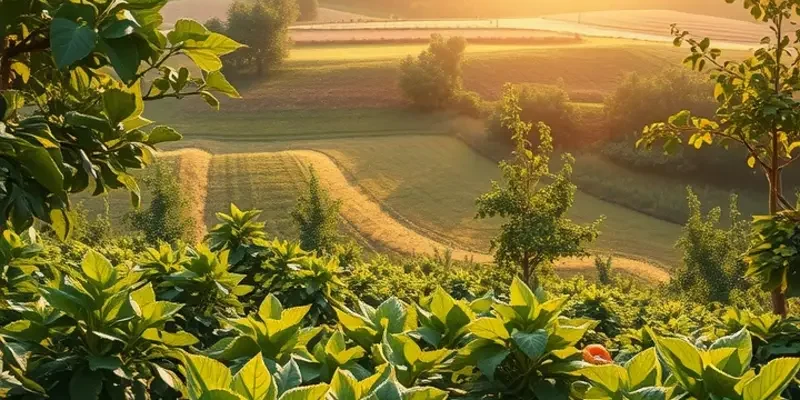 A lush landscape featuring healthy, organic produce.