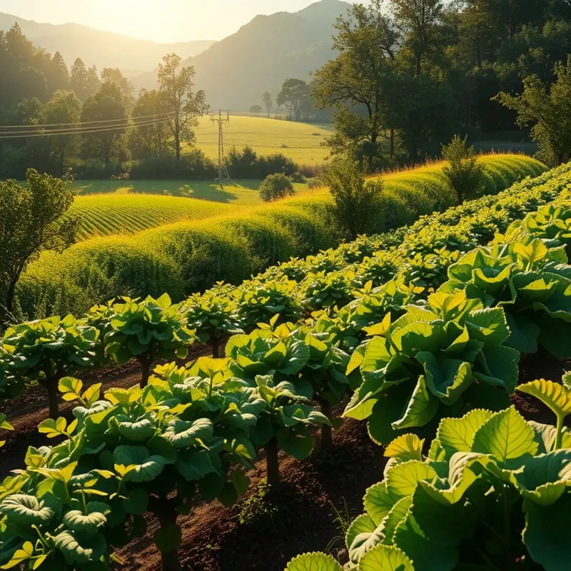 A lush field abundant with organic grains.