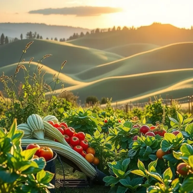 A sunlit field showcasing vibrant turmeric plants amidst lush greenery.