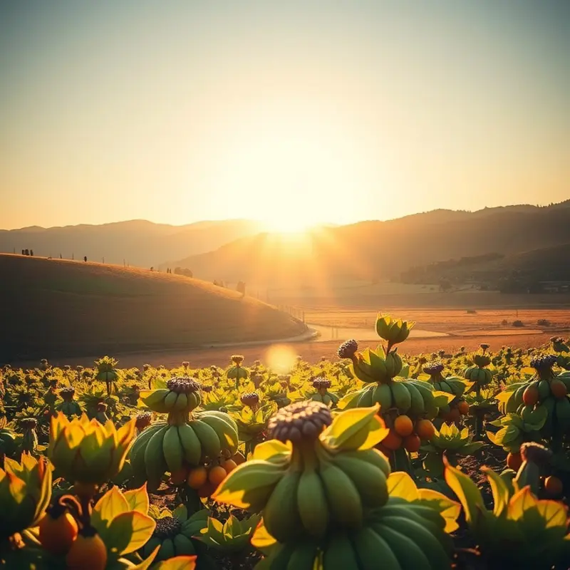 A radiant harvest field bursting with colors, symbolizing prosperity and community celebration.