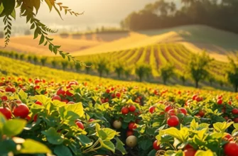 A scenic nature landscape filled with organic produce, portraying the essence of healthful living.