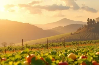 A natural setting featuring fresh fruits and vegetables in harmony with nature.