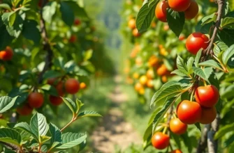 A photorealistic scene of a natural landscape filled with various fruits and vegetables, symbolizing healthy nutrition.