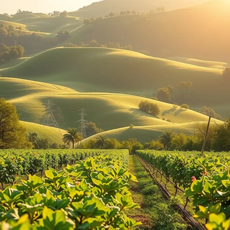 A sunlit landscape portraying the harmony between nature and nutrition.