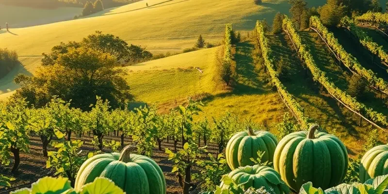 A beautiful landscape filled with vibrant produce, symbolizing the connection between nature and healthy hydration.