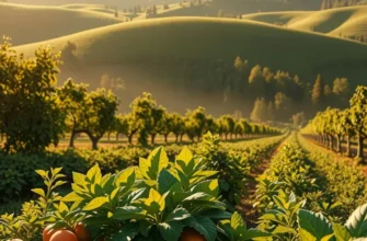 A vibrant sunlit field showcasing fresh fruits and vegetables, highlighting nutrition.