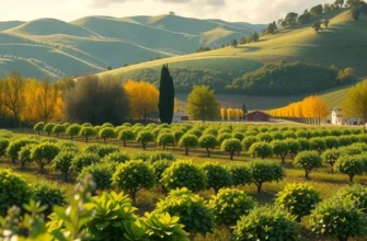 A bright and inviting landscape showcasing an abundance of healthy fruits and vegetables under warm sunlight.