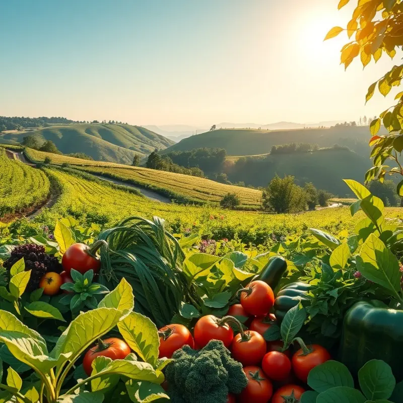 A healthy landscape showcasing the connection between nature and nutrition.