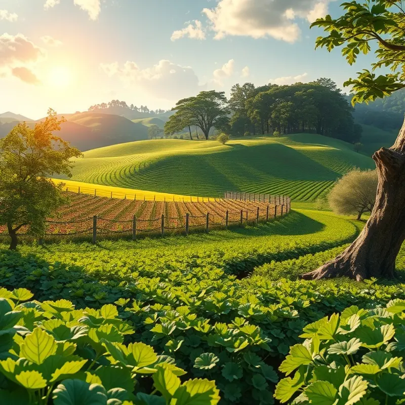 A sunlit orchard representing the natural sources of olive oil’s rich nutrients.