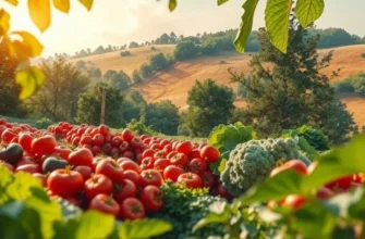 A lush green field abundant with fresh produce symbolizing healthy living.