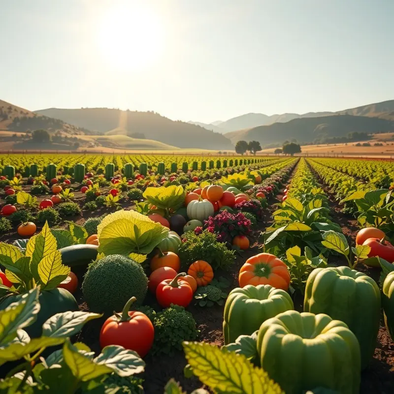 A flourishing landscape of organic produce, symbolizing health and vitality.