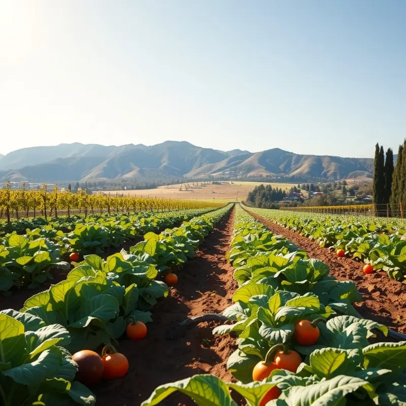 A flourishing landscape of organic produce, symbolizing health and vitality.