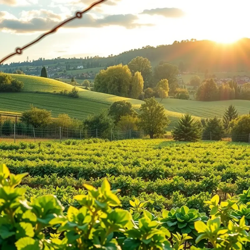 A vibrant field full of fresh vegetables and fruits in a natural setting.
