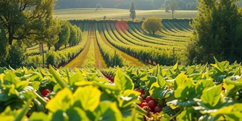 A verdant garden filled with fresh vegetables and fruits representing nutritious meal prep ingredients.