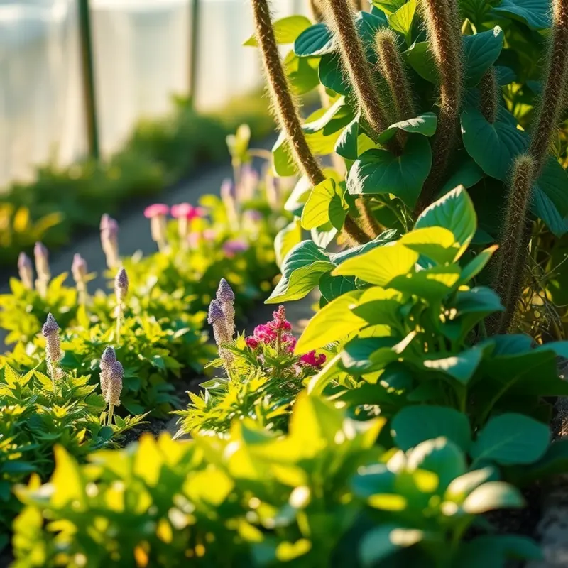 A beautiful sunlit field showcasing guayusa plants amidst lush greenery.