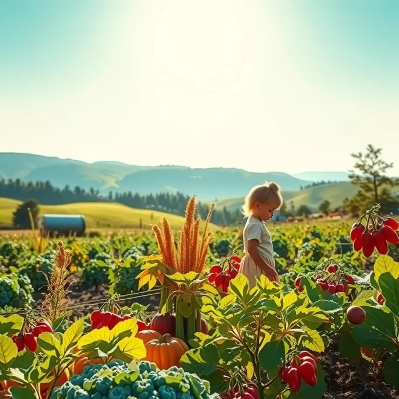A vibrant organic garden brimming with fresh produce.