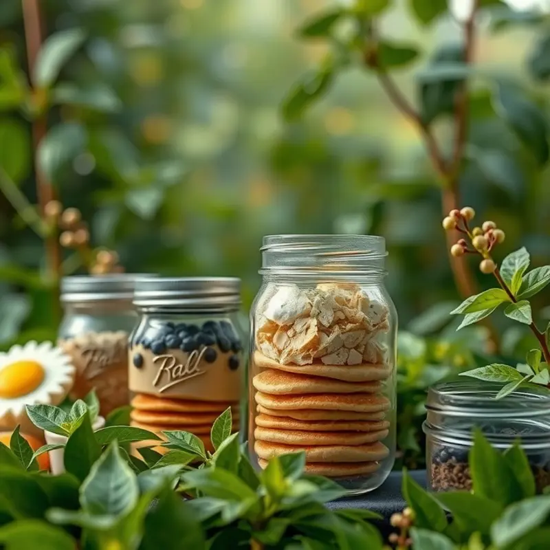 A scenic view of natural ingredients ideal for pancake batter.