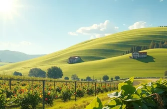 A scenic landscape filled with organic vegetables, representing the abundance of nature