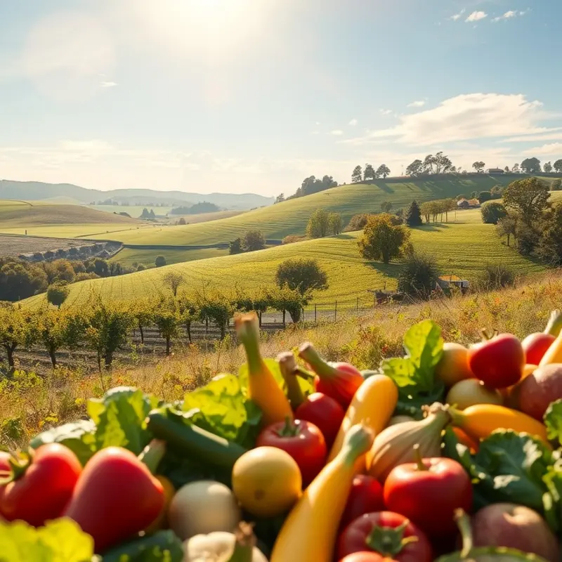 A vibrant landscape showcasing healthy nutrition in a natural setting.
