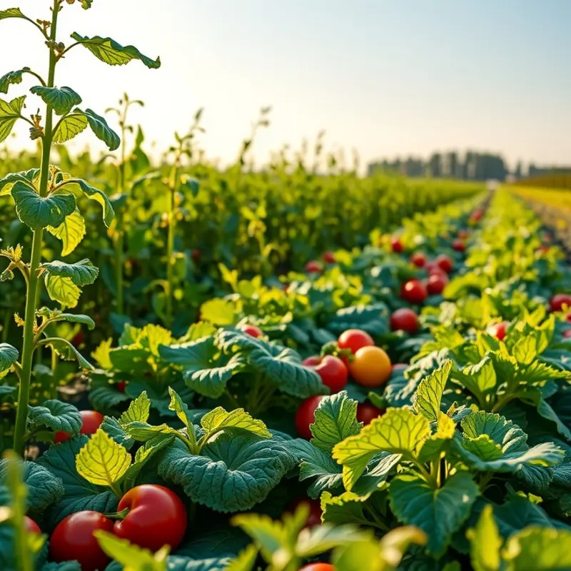 A picturesque field showcasing the abundance of healthy, organic produce.