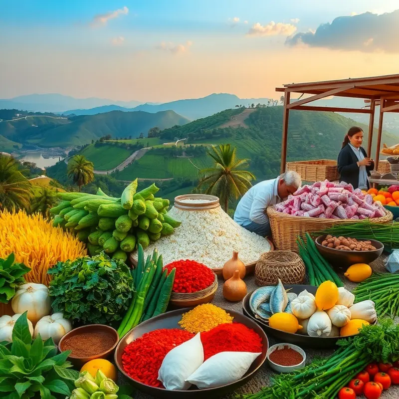 A stunning view of spice farms representing the diverse flavors that shaped global cuisines.
