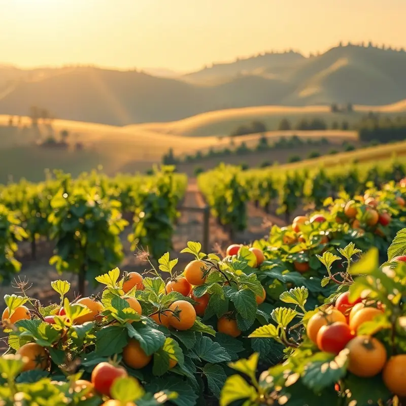 A harmonious view of organic vegetables and fruits, reflecting the essence of traditional Asian diets.