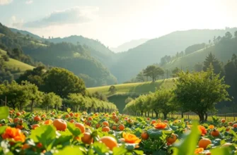 A picturesque field with natural produce reflecting the abundance of healthy nutrition.