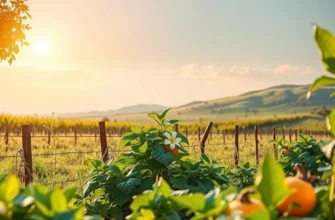 A peaceful landscape showcasing rich organic produce, representing the harmony of sustenance in monastic life.