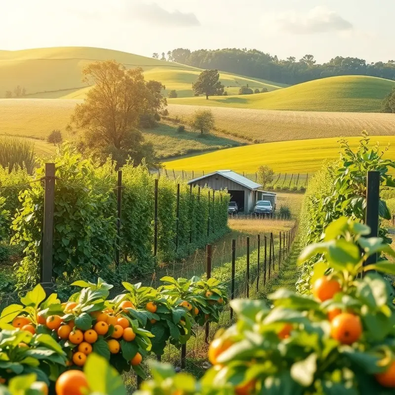 A vibrant landscape showcasing the abundance of fresh fruits and vegetables.