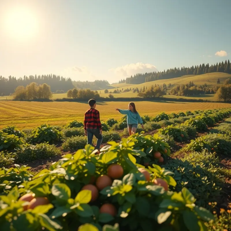 A sunlit field showcasing the abundance of nature’s produce.