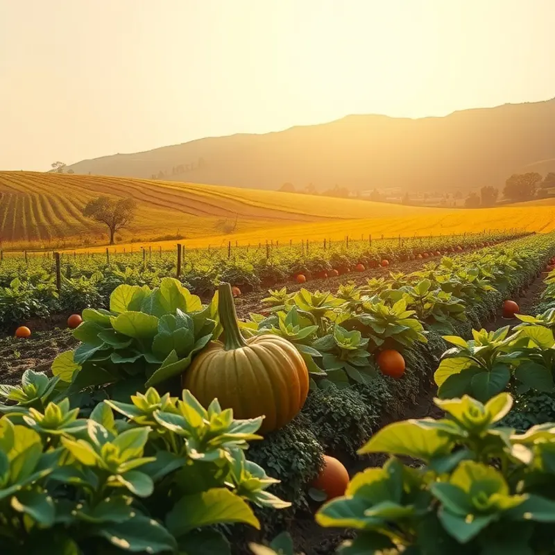 A vibrant landscape showcasing the beauty of growing celery amidst lush greenery.