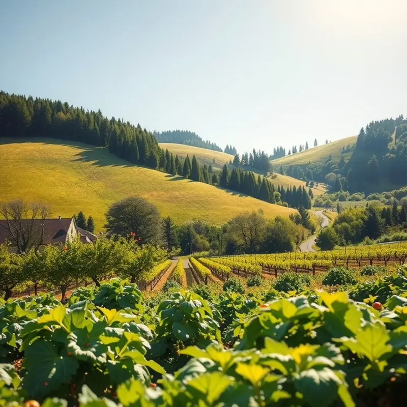 A sunlit field filled with vibrant fruits and vegetables, showcasing the abundance of healthy options.