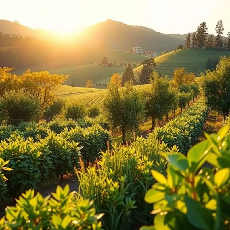 A picturesque landscape highlighting the connection between nature and healthy nutrition.