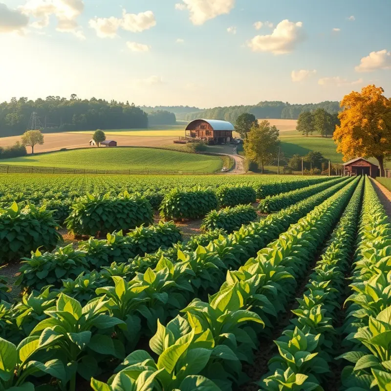 A sunlit orchard brimming with fresh vegetables and fruits, embodying the vitality of organic produce.