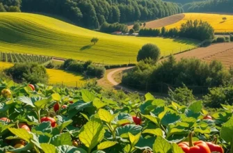 A lush landscape filled with organic produce and colorful vegetables.