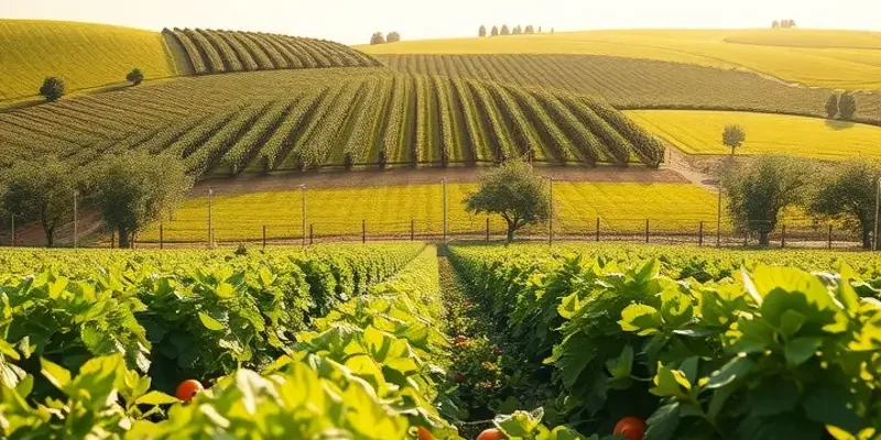 A vibrant field with organic produce showcasing an abundance ready for healthy meals.