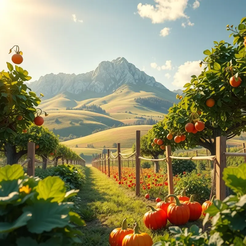 A vibrant field showcasing an abundance of organic produce, representing health and natural nutrition.