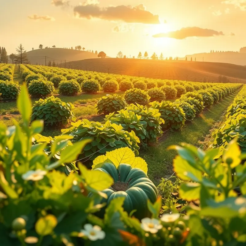 A bountiful sunlit field showcasing vibrant produce.