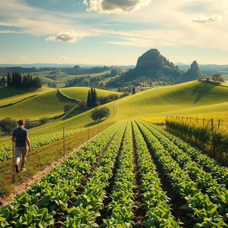 A sunlit field showcasing the abundance of nature’s produce.