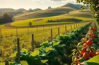 A natural landscape filled with vibrant organic vegetables and fruits.