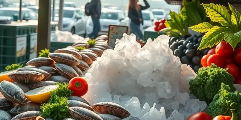 A sunlit field showcasing abundant organic vegetables and fruits.