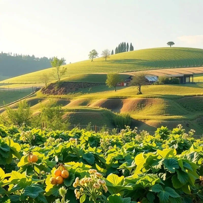 A vibrant orchard bursting with fresh vegetables and fruits.