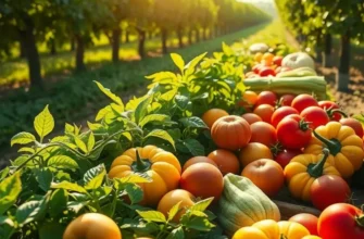 Photorealistic landscape of an orchard representing freshness and organic farming
