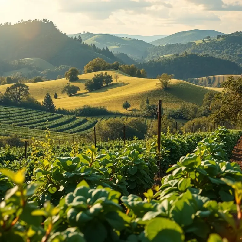 A vibrant sunlit field showcasing the abundance of fresh vegetables.