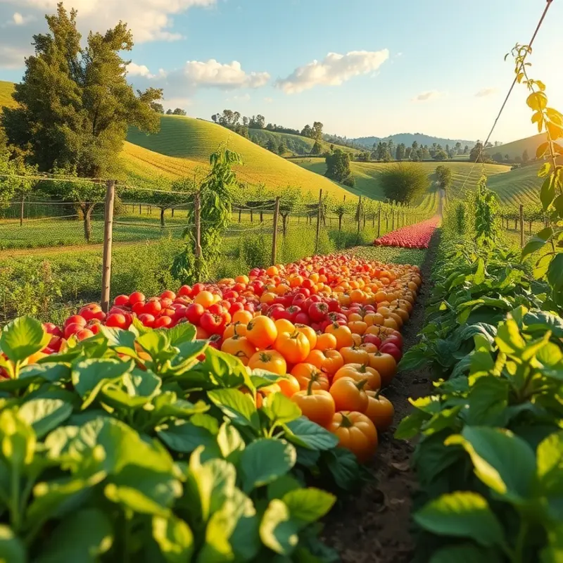 A vibrant landscape showcasing the beauty of growing celery amidst lush greenery.