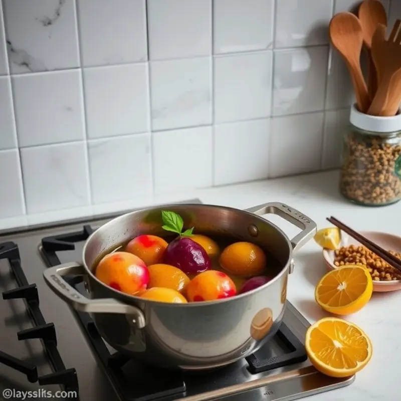 A colorful selection of seasonal fruits ideal for poaching.