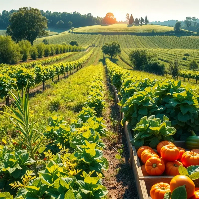 A vibrant landscape reflecting the abundance of healthy produce.