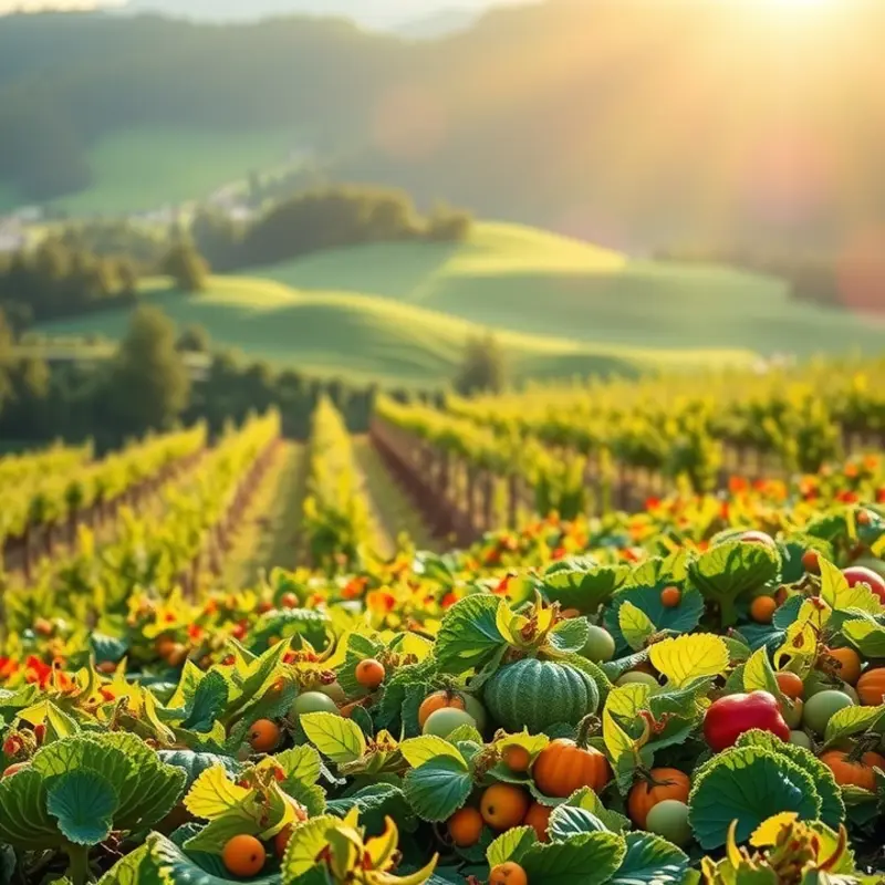 A serene landscape highlighting the abundance of nutritious foods essential for tissue repair.