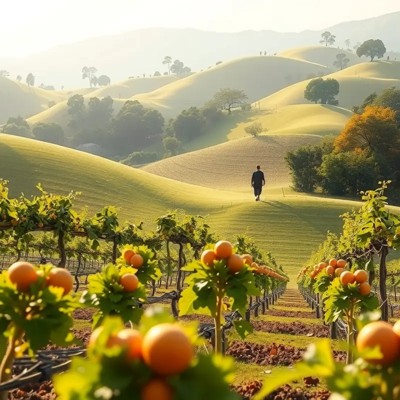 A lush sunlit field showcasing the vibrant harmony between nature and preserved foods.